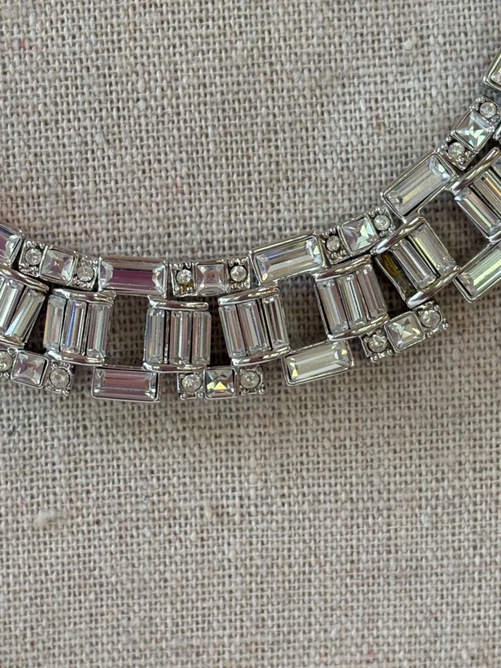 Vintage St. John Faux Diamond and Silver 18" Choker - Picture 2 of 7
